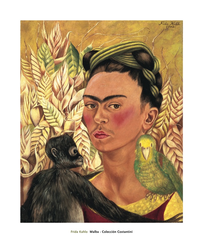 Self-Portrait with Monkey and Parrot, 1942｜ポスター、アート